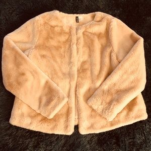 Blush Pink Faux Fur Jacket